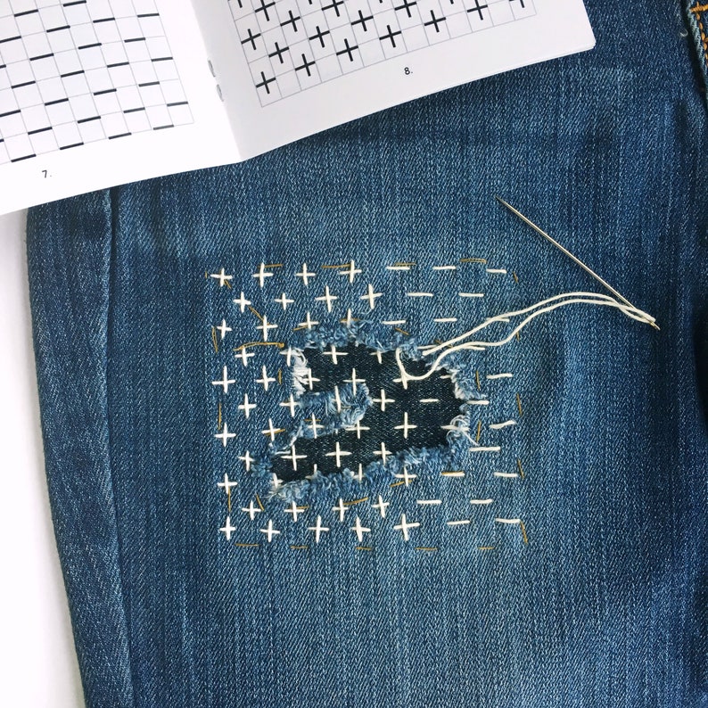 Sashiko Mending Kit a DIY guide to decorative, functional patching by hand image 6