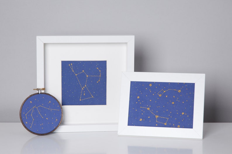 Any Four Constellation Embroidery Kits zodiac, Orion, Dippers embroidery kit, DIY gift image 1