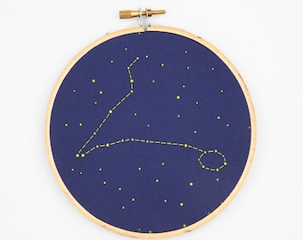 Pisces Zodiac Embroidery Kit - DIY, Constellation Embroidery Kit, Personalized Gift, Birthday Gift