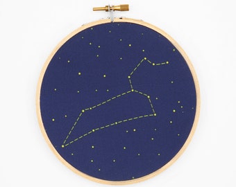 Leo Zodiac Embroidery Kit - DIY constellation embroidery kit, Birthday Gift, Baby Gift, Kids Room Decor