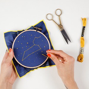 Cancer Zodiac Embroidery Kit Constellation Embroidery Kit, Personalized Gift, Birthday Gift, New Baby Gift, DIY image 7