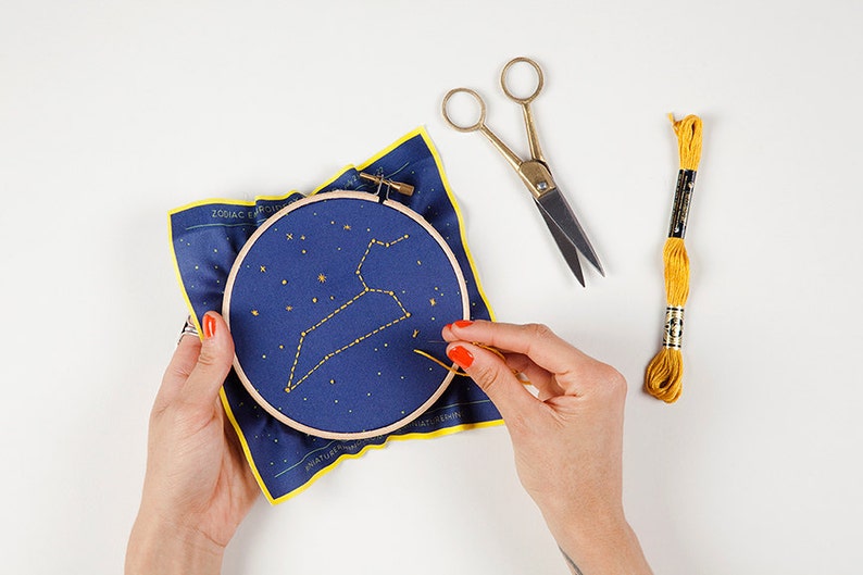Cancer Zodiac Embroidery Kit Constellation Embroidery Kit, Personalized Gift, Birthday Gift, New Baby Gift, DIY image 7