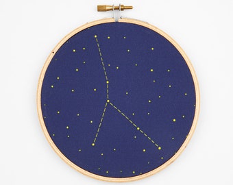 Cancer Zodiac Embroidery Kit - Constellation Embroidery Kit, Personalized Gift, Birthday Gift, New Baby Gift, DIY