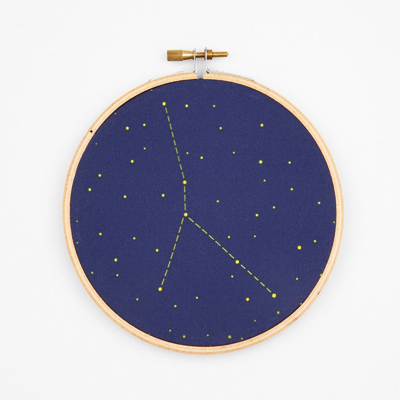 Cancer Zodiac Embroidery Kit Constellation Embroidery Kit, Personalized Gift, Birthday Gift, New Baby Gift, DIY image 1