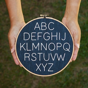Minimalist Embroidered Nursery Alphabet- PDF Instant Download