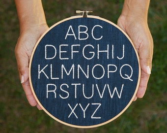 Minimalist Embroidered Nursery Alphabet- PDF Instant Download