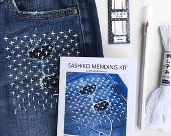 Sashiko Mending Kit - a DIY guide to decorative, functional patching by hand