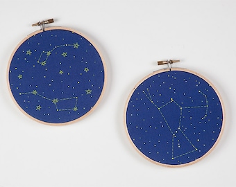 Any Two Zodiac Embroidery Kit - diy constellation embroidery kit