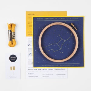 Kit de broderie de zodiaque vierge kit de broderie bricolage constellation image 2