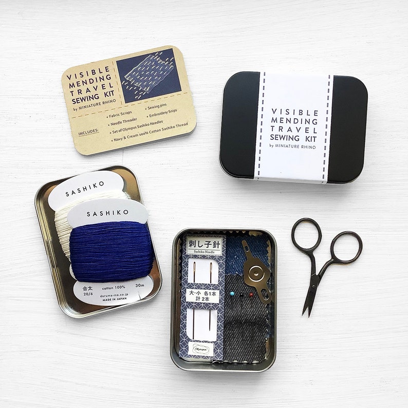 Visible Mending Sewing Kit Travel tin for easy storage & mending on the go image 4