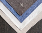 Taschentuch Pocket Square Custom Cross Stitch Monogramm oder Datum - Naturleinen
