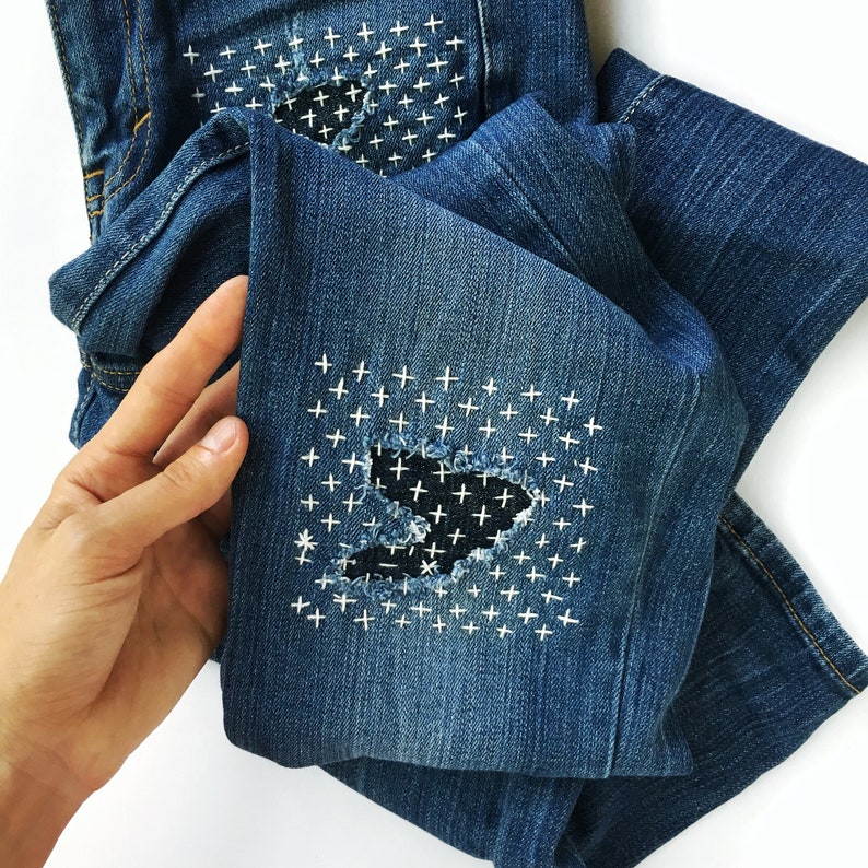 Sashiko Mending Kit a DIY guide to decorative, functional patching by hand image 2