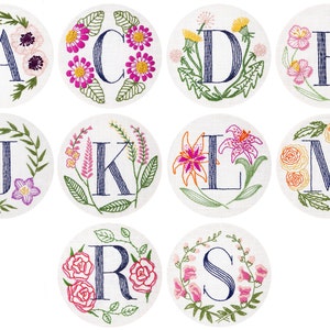 Any Two Floral Monogram Embroidery Kits Personalized Gift, DIY image 4