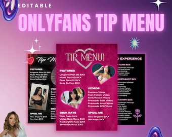 Onlyfans Tipping Menu Bundle | Editable Tip Menu Templates
