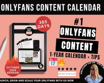 OnlyFans Content Calendar - 1-Year Planner (PDF Download)