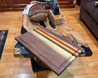 Multi species cutting board- walnut, purple heard, osage and rosewood