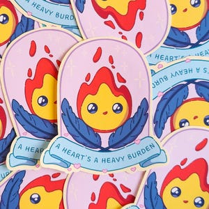 Adesivo in vinile opaco Calcifer / Adesivo anime carino / Adesivi in vinile kawaii