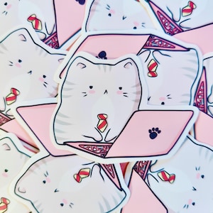 Corporate Kitty matte vinylsticker | Kawaiistickers | Sticker schattige kat