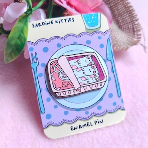 Sardine Kitties Enamel Pin: Kawaii Cat, Original Design