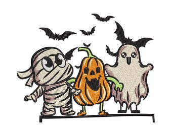Halloween Ghost Embroidery Design: Bats, Spooky Season (Machine Embroidery Files)