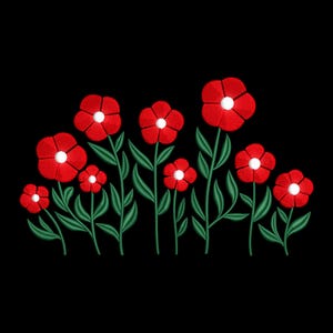 Flower Embroidery Design, Wildflower Meadow Machine Embroidery Design, Daisy and Clover Embroidery Pattern, Meadow Wild Flowers PES File.