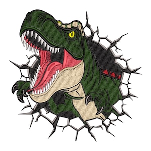 Dinosaur Embroidery Design, T-Rex Machine Embroidery Design, Cute Dinosaur Embroidery File, Dinosaur Embroidery Pattern, Animal Embroidery.