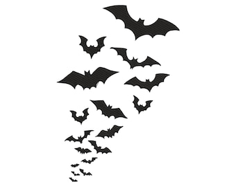 Diseños de bordado de murciélagos voladores de Halloween (descarga digital)