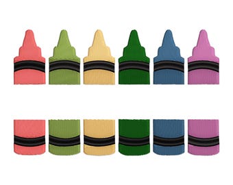 Split Crayon Embroidery Design, School Monogram (PES File)