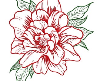 Wildflower Meadow Embroidery Design, Floral Outline (PES Fil)