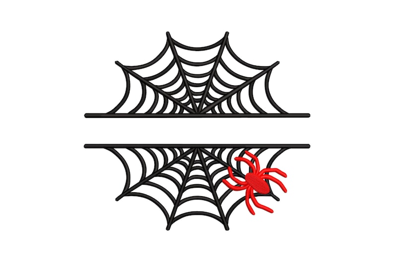 Spider Web Splitting Inhalf Split Spider Web Embroidery Design: Halloween Embroidery File - Etsy