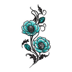 Flower Embroidery Design, Wildflower Meadow Machine Embroidery Design, Daisy and Clover Embroidery Pattern, Meadow Wild Flowers PES File.