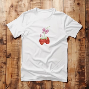 Broderidesign med jordgubb och rosett: Maskinbroderifil bild 5