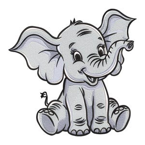 Elephant Embroidery Design, Cute Baby Elephant Machine Embroidery Design, Baby Elephant Embroidery File, Animal Embroidery Design.