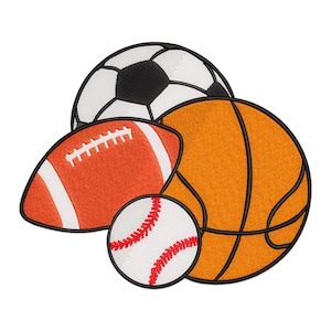 Sports Balls Embroidery Design, Football Soccer Basketball Machine Embroidery Design, Ball Bundle Embroidery Design Embroidery File.