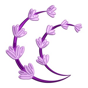 Lavender Flower Embroidery Design, Lavender Floral Vine Machine Embroidery Design, Herb Garden Embroidery File, Elegant Botanical Design.