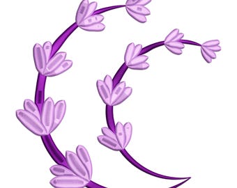 Lavender Floral Vine Embroidery Design: Elegant Botanical Herb (Digital Download)
