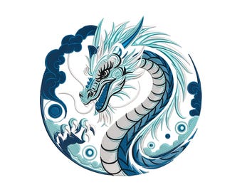 Dragon Embroidery Design, Mystic Dragon Machine Embroidery Design, Chinese dragon Embroidery File, Cute Dragon Embroidery Pattern.