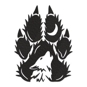 Wolf Paw Print  Embroidery Design, Wild Animal Pawprint  Machine Embroidery Pattern, Paw embroidery file.