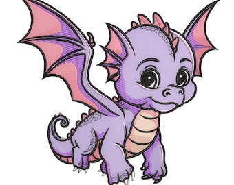 Mystic Baby Dragon Embroidery Design (pes, dst, exp, hus, jef, cnd, vp3, xxx)