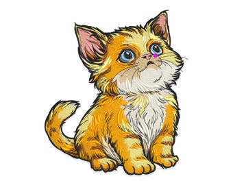 Disegno da ricamo di un simpatico gattino, file per macchina da ricamo di un gattino Duchessa