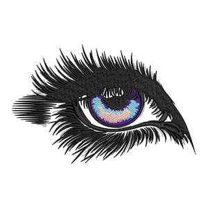 Woman&#39;s Eye Embroidery Design: Eyelashes Machine Embroidery File