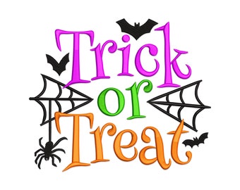 Trick or Treat Spider Embroidery Design (Digital Download)