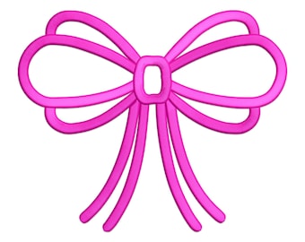 Coquette Pink Bow Embroidery Design: Girly Ribbon (PES File)