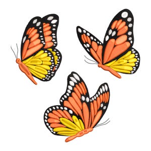 Butterfly Embroidery Design: Flying Colorful Butterflies (Machine Embroidery File)