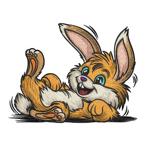 Bunny Embroidery Design, Easter Bunny Machine Embroidery Design, Bunny Embroidery File, Cute Rabbit Embroidery Pattern, Rabbit PES File.