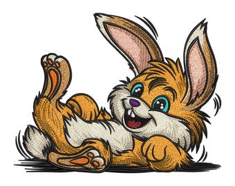 Bunny Embroidery Design, Easter Bunny Machine Embroidery Design, Bunny Embroidery File, Cute Rabbit Embroidery Pattern, Rabbit PES File.