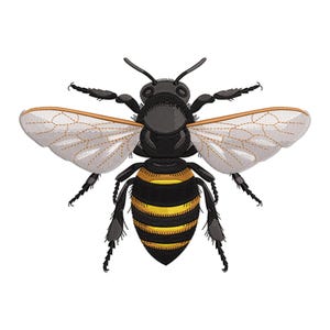 Bee Embroidery Design, Honeybee Machine Embroidery Design, Honeybee and Bloom Embroidery File, Cute Honeybee with Bloom Embroidery Pattern.