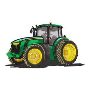 Tractor Embroidery Design, Green Farm Tractor Machine Embroidery Design, Farm Tractor Embroidery File, Monster Truck Embroidery Design.