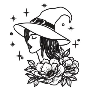 Witch Embroidery Machine Design, Halloween Embroidery Design