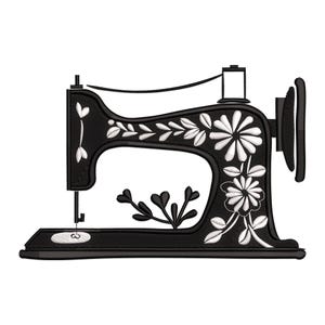 Sewing Machine Embroidery Design, Vintage Sewing Machine Embroidery Design, Floral Sewing Machine Embroidery Pattern.